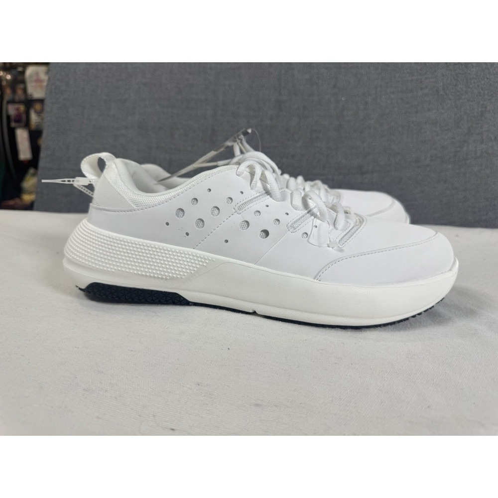 Crocs On The Clock Work Sneakers M10 Atmosphere White On White NWT Comfort
